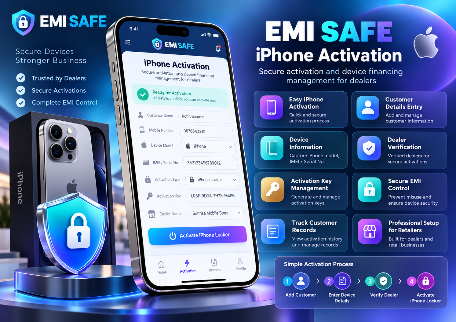 EMI SAFE iPhone Activation Banner